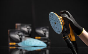 Lijadora Mirka DEROS con disco Galaxy Multifit