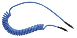 Tubo en espiral de poliuretano equipado con enchufes macho fijo y rotativo