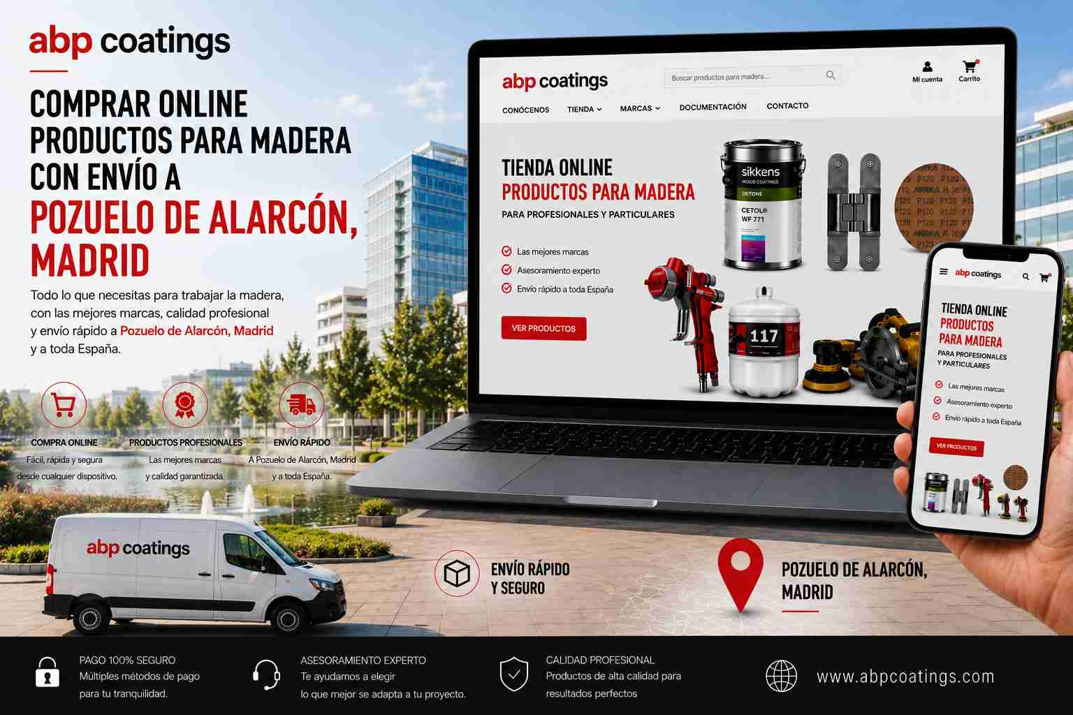 Comprar-online-productos-para-madera-con-envío-a-Pozuelo-de-Alarcon-en-Madrid